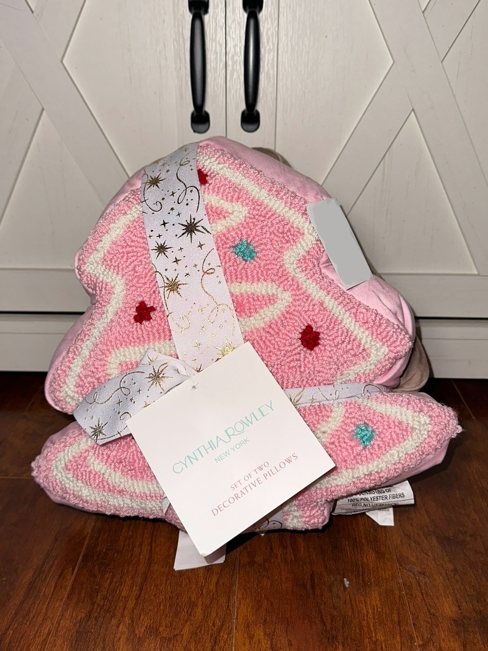 Cynthia Rowley Christmas Tree & Gingerbread House Decorative Pillow Set of 2
